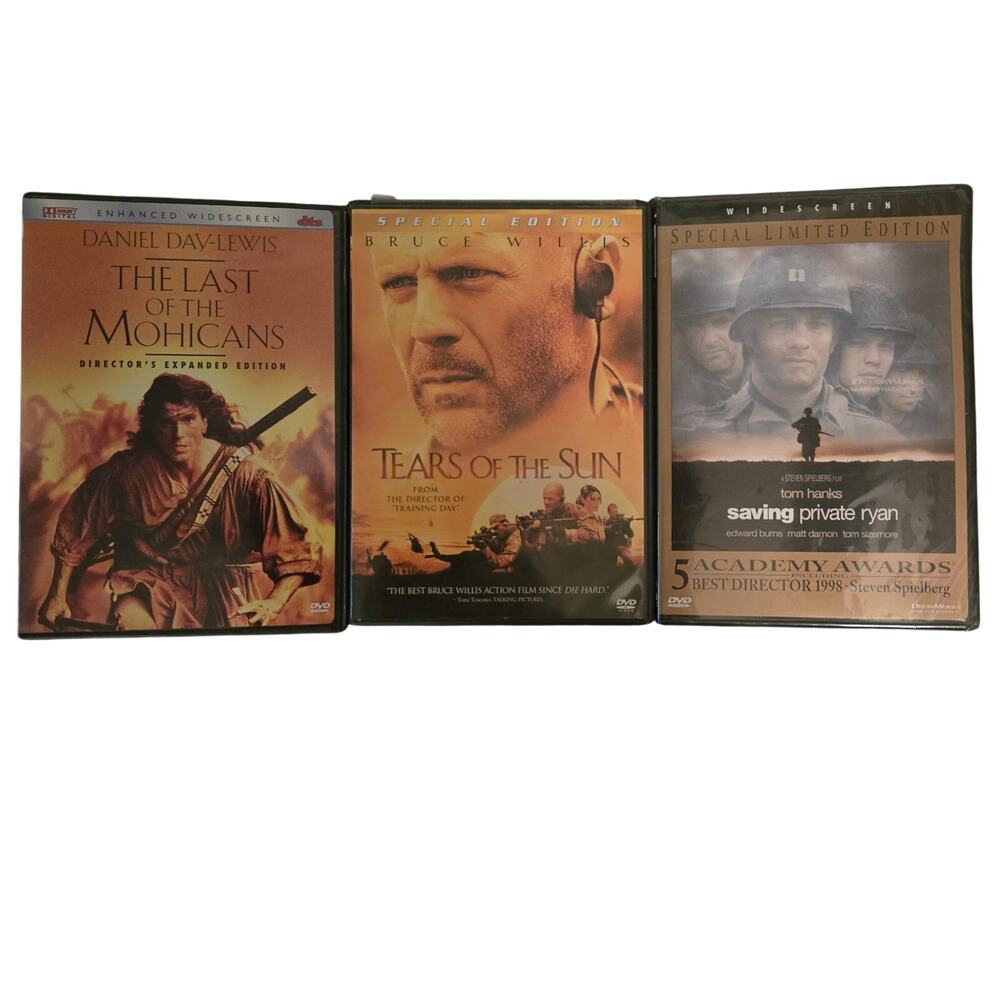 The Last of the Mohicans, Tears of the Sun,  Saving Private Ryan DVD (G5-1085)
